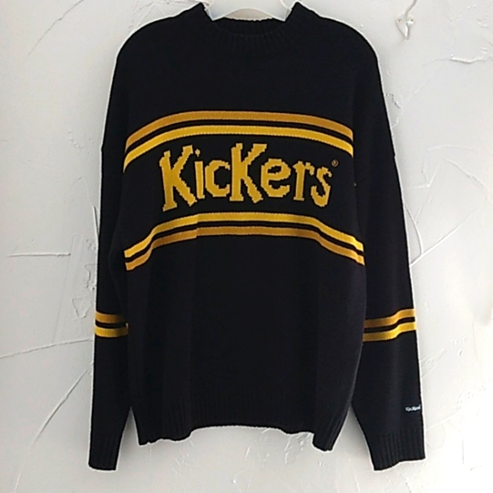 KicKers Vintage‎ Classic Spellout Oversized Pullover Sweater Sz Small